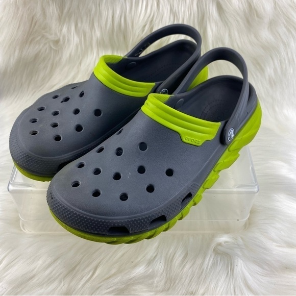 CROCS UNISEX GRAY-GREEN DUET MAX CLOG SHOES SIZE 10M 12W - Picture 4 of 7